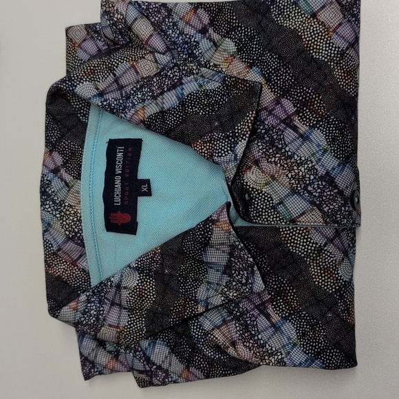 Luchiano Visconti Men's Polo Short Sleeve Shirt Size XL Abstract Pattern NWOT - Picture 7 of 7